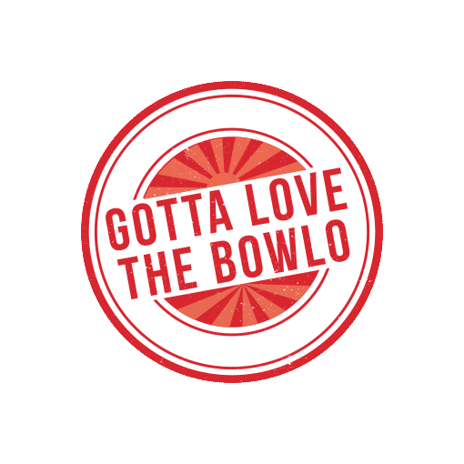 Gotta Love The Bowlo logo with animated spinning sun rays