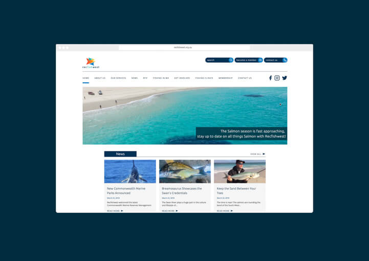 Recfishwest website desktop screenshot