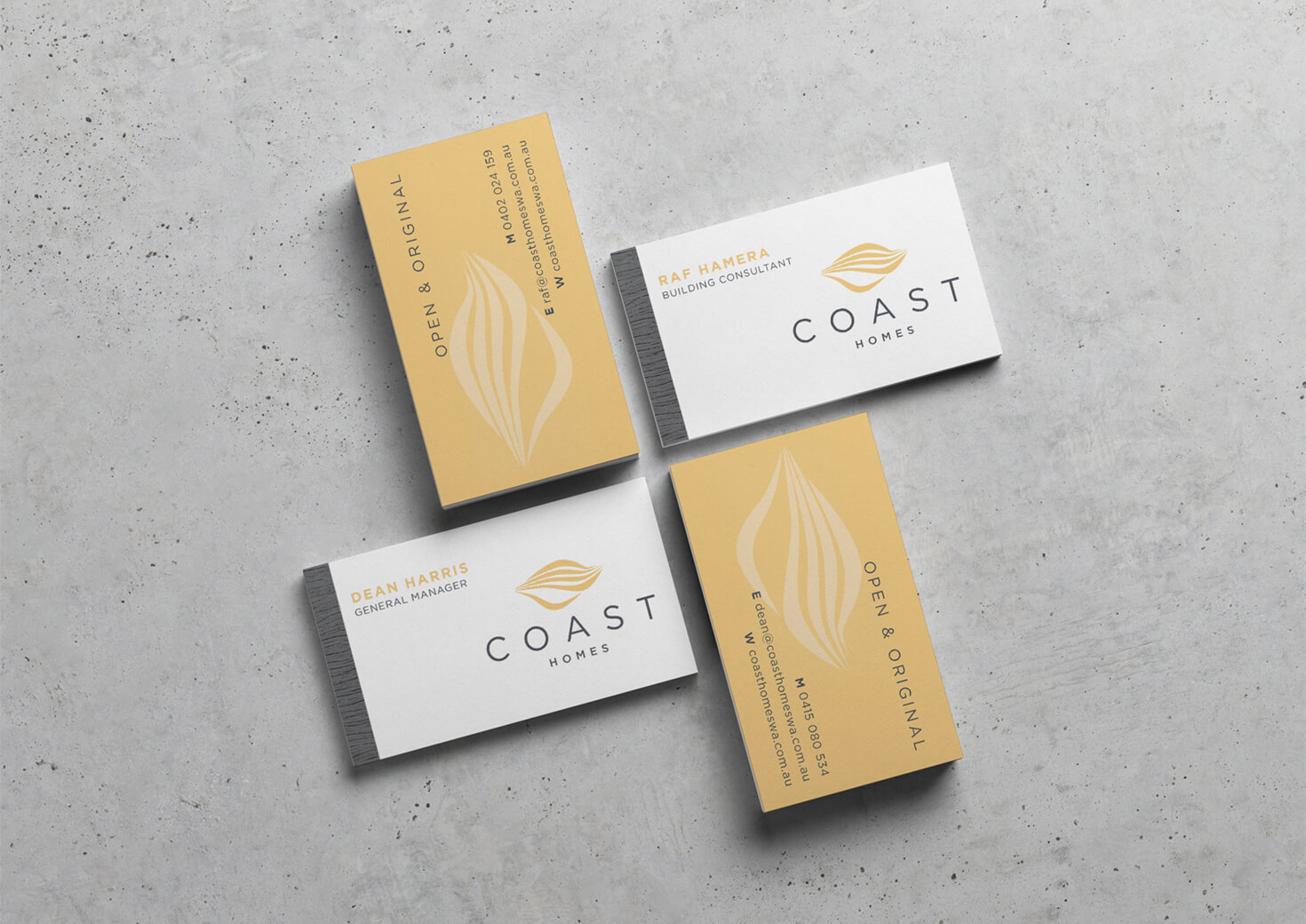 Coast Homes business cards