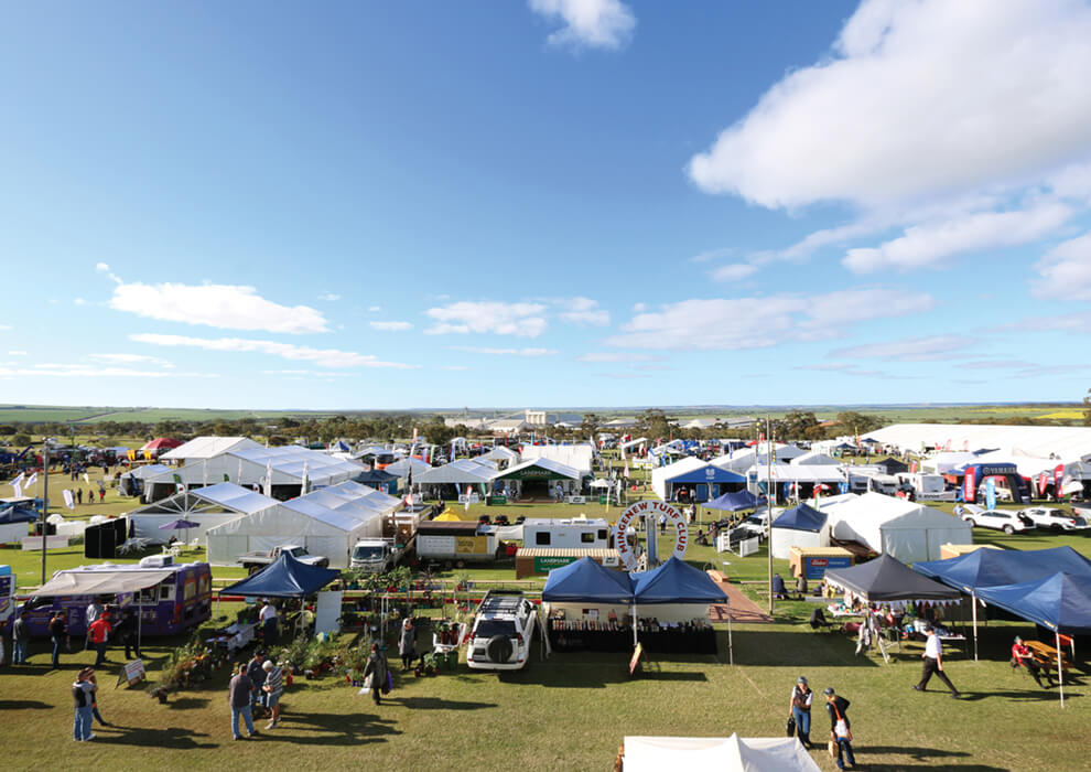 Mingenew turf club event with tents set up outdoor